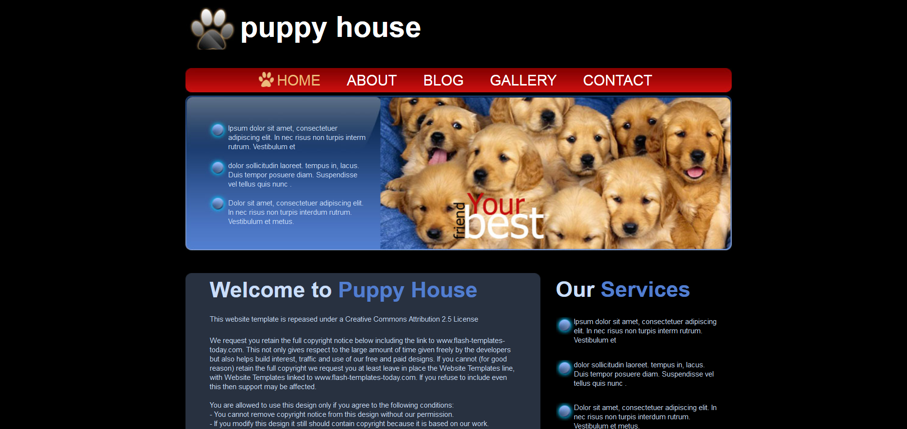 Шаблон сайта Животные №293