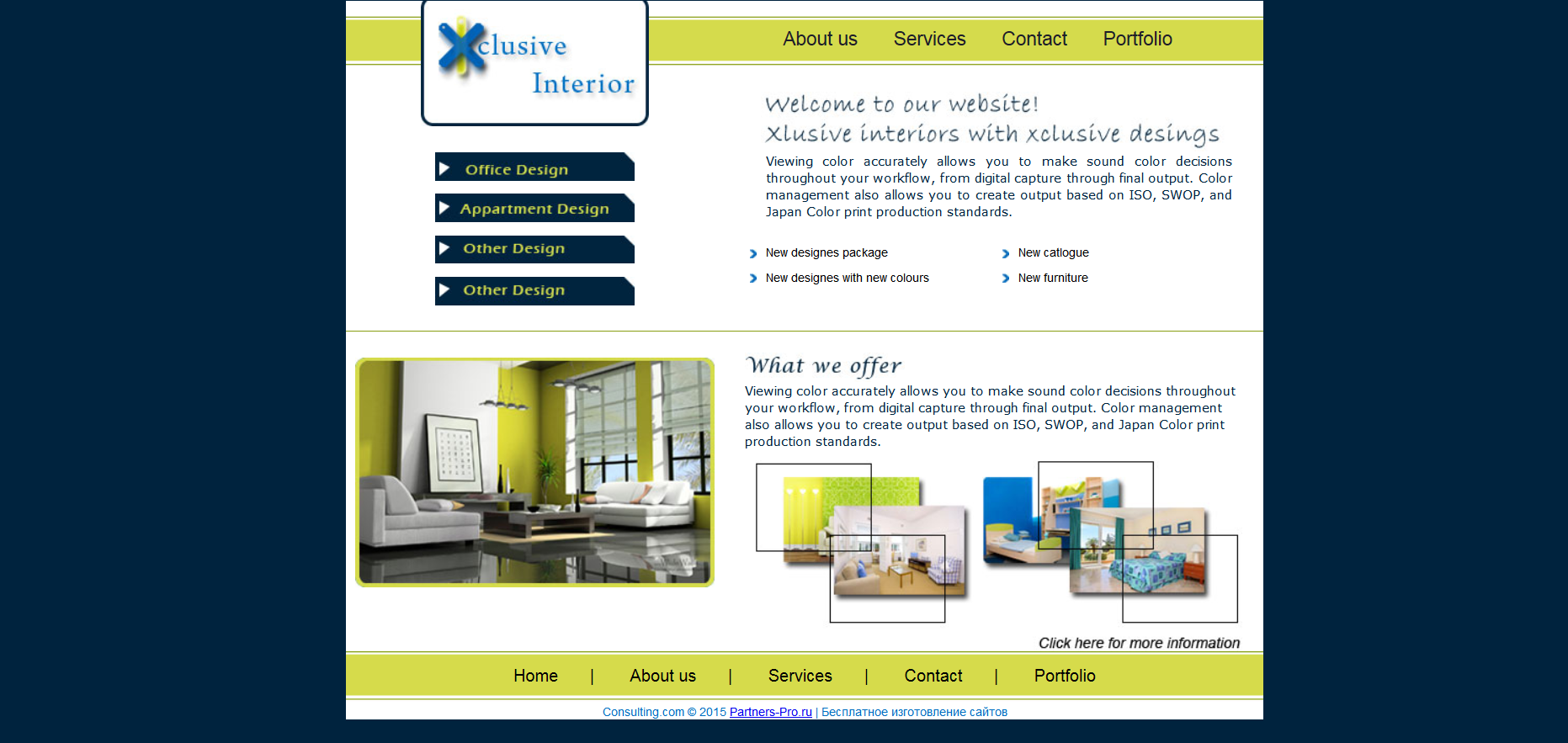Шаблон сайта Интерьер №236